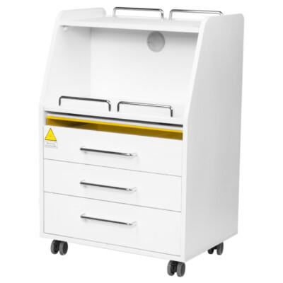 Kosmetikwagen Rollcontainer Rollschrank Schubladenkommode Trolley 601 weiss UV-C