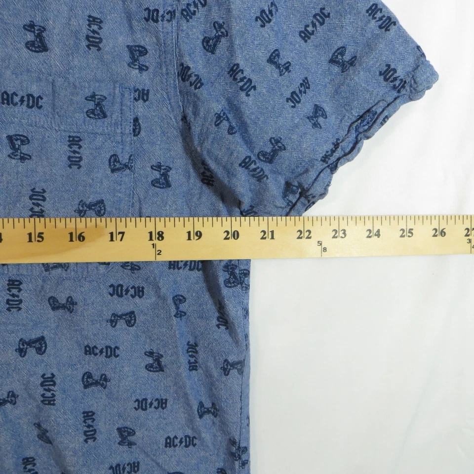 Camisa Oficial AC/DC - XL - Banda de Rock de Algodón Azul Foto 4 de 4