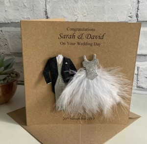 Personnalise Mariage Carte Mariee Et Marie Felicitations Jeunes Maries Couple Ebay