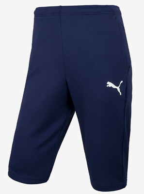 Puma Men LIGA Training 3/4 Shorts Pants Navy Running Soccer GYM
