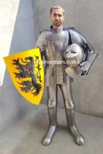 Wearable Knight Suit Of Armor Crusader Combat Full Body Armor Suit With Shield