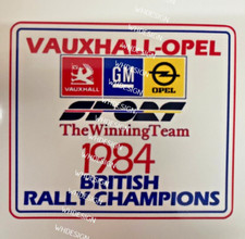 Adesivo finestrino VINTAGE Vauxhall, GM, OPEL, RALLY CHAMPIONS (MONTAGGIO INTERNO)