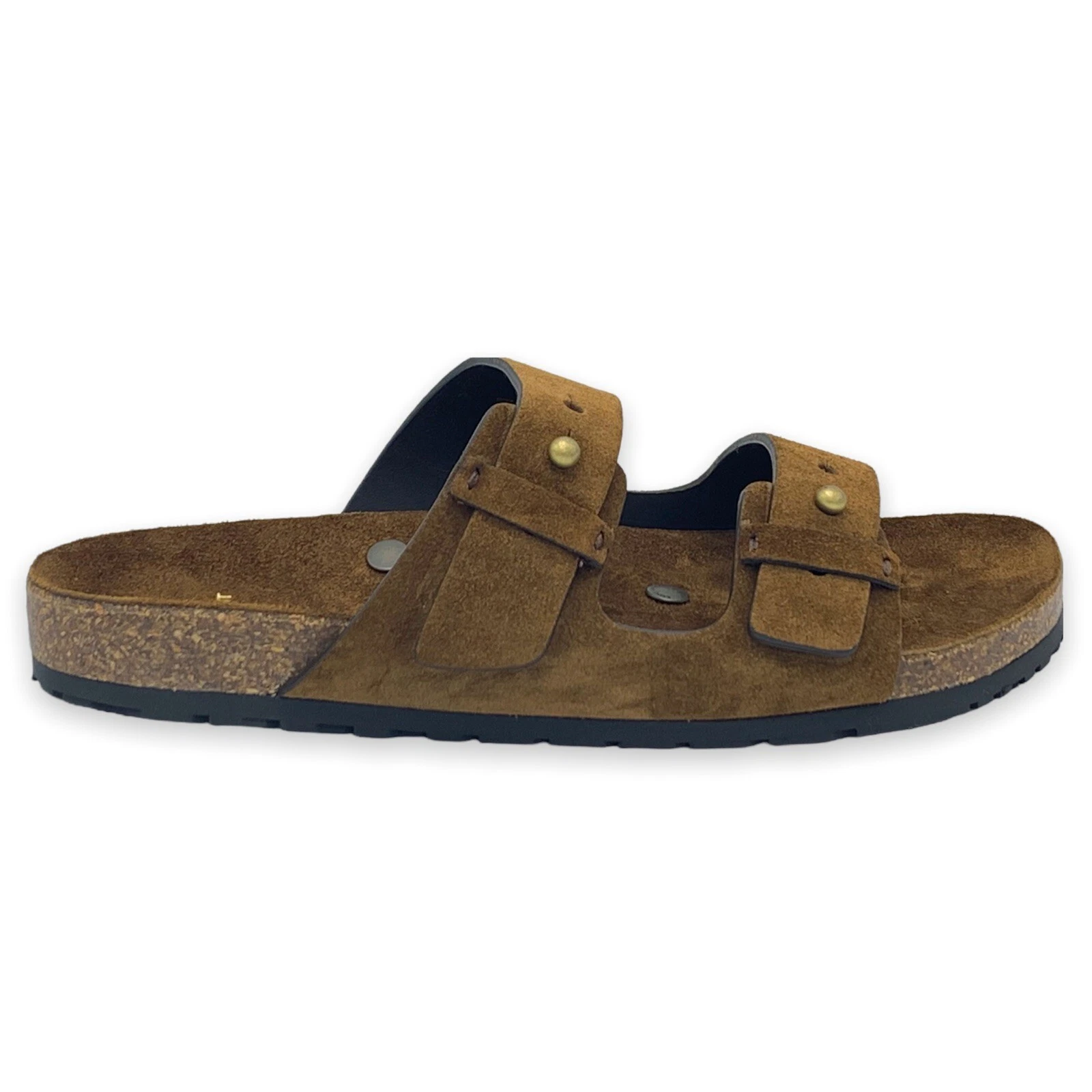 SAINT LAURENT WOMEN JIMMY 05 2BRID FLAT SANDALS IN SMOOTH LEATHER 557565 BT300