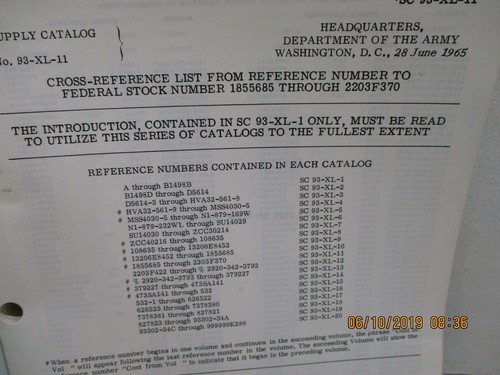 SC 93-XL-11 CROSS REFERENCE LIST DEPARTMENT OF THE ARMY - Picture 4 of 7