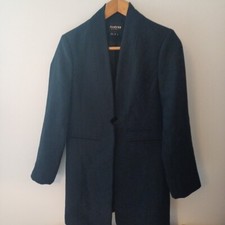 Firetrap Coat Size 12 Navy Blue Jacket Smart Pea Coat Medium Autumn Winter
