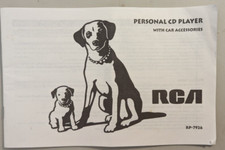 RCA RP-7926 Portable CD Player Owners operators Manual Complete Booklet Nice