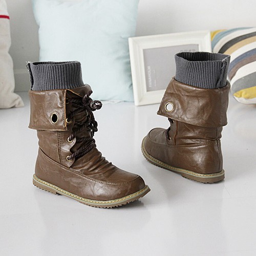 Punk Women‘S Lady Combat Casual Lace Up Military Ankle Boots Goth Shoes Size - Bild 10 von 14