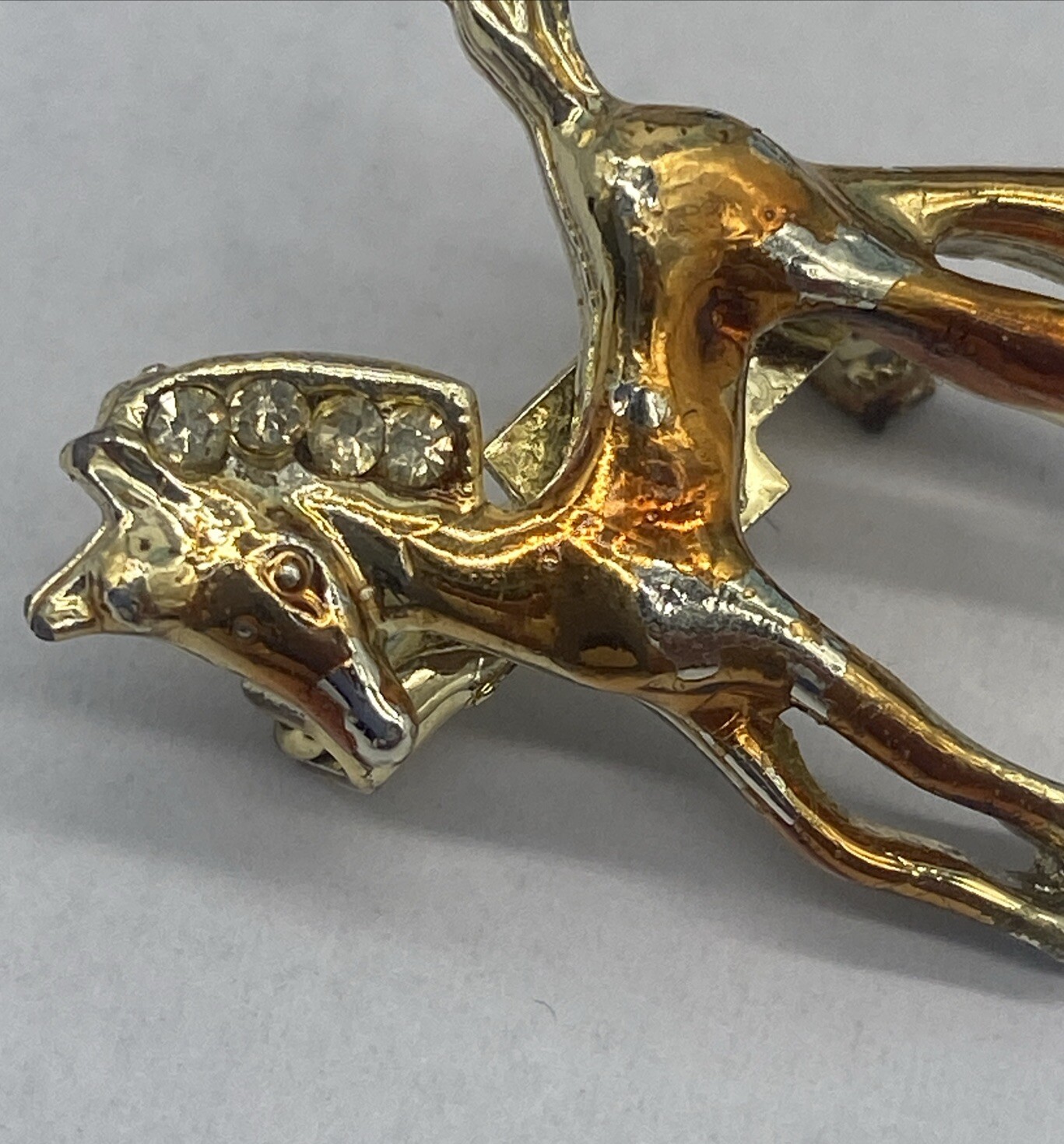 Spilla cappello bavero vintage cavallo Pony Colt tono oro