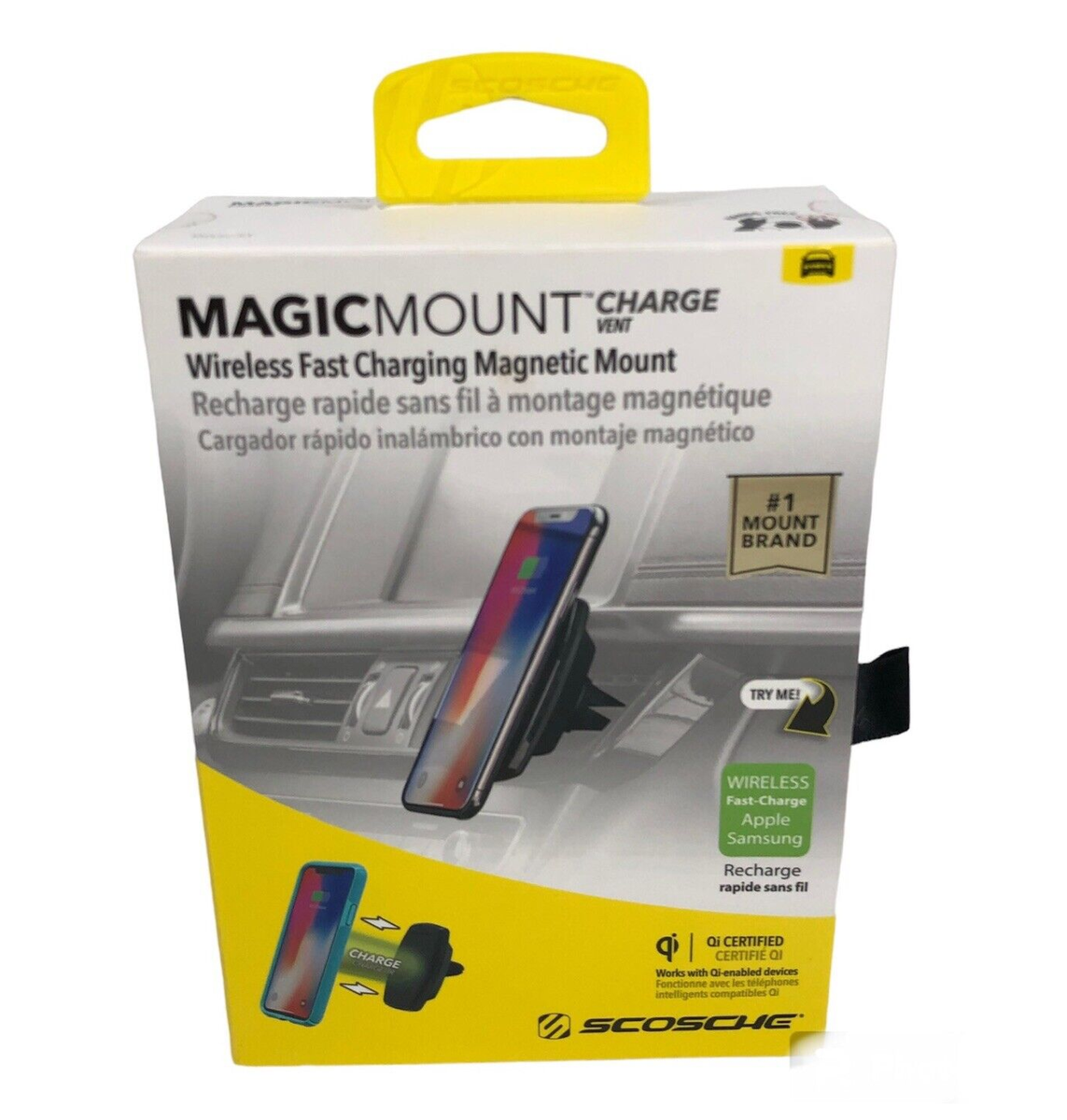 SCOSCHE Magic Mount Charge Vent Car Wireless Fast Charging