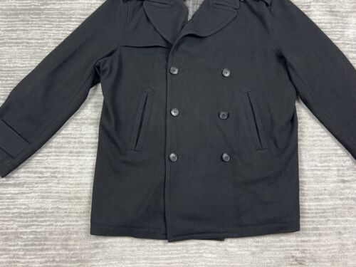 Perry Ellis Pea Coat Mens XL Wool Double Breasted Overcoat Lined Luxury - Picture 3 of 13
