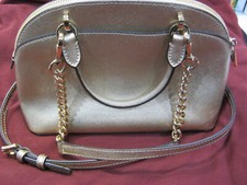 Michael Kors Pale Gold Saffiano Leather Satchel Handbag / Purse Nearly New