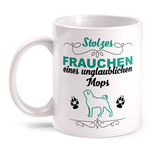 Tableware Serving Linen Mops Frauchen Tasse Spruch Weihnachten Geburtstag Geschenk Idee Hunde Besitzer Gronn Com Br