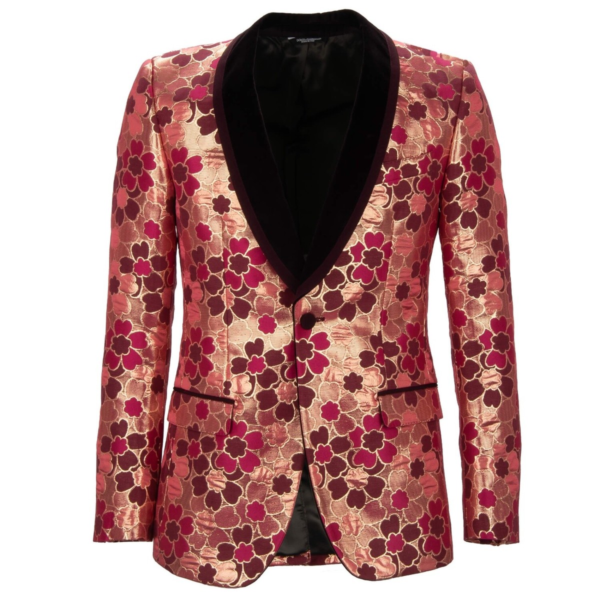 【関税&送料込】Dolce & Gabbana Fuchsia Tweed Blazer DOLCE & GABBANA Flower Jacquard Velvet Tuxedo Blazer Jacket