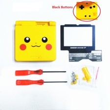 Limited Picachu Shell Case Housing Black Button For Nintendo Game Boy Advance SP