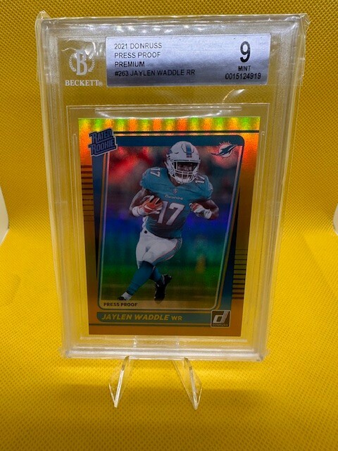 2021 Donruss Press Proof Jaylen Waddle Premium Rated Rookie #263 BGS 9