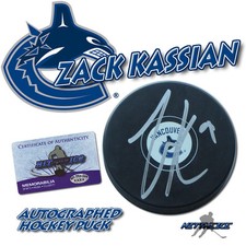 ZACK KASSIAN Signed VANCOUVER CANUCKS Puck w/COA 