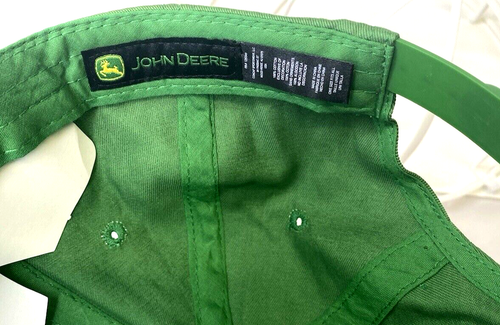 John Deere Green Classic Snapback Hat Cotton Baseball Cap Embroidered Logo New - Picture 8 of 9