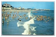 Ocean City NJ New Jersey Surf Beach Bathing Scene Atlantic Ocean Chrome Postcard