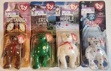 Lot 4 McDonalds House TY Beanie Baby Bears Erin Maple Glory Britannia 1999 Toy
