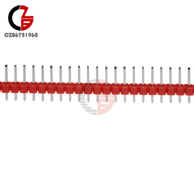 10PCS 40Pin 1x40P Male Breakable Pin Header Strip 2.54mm Long Red Connector