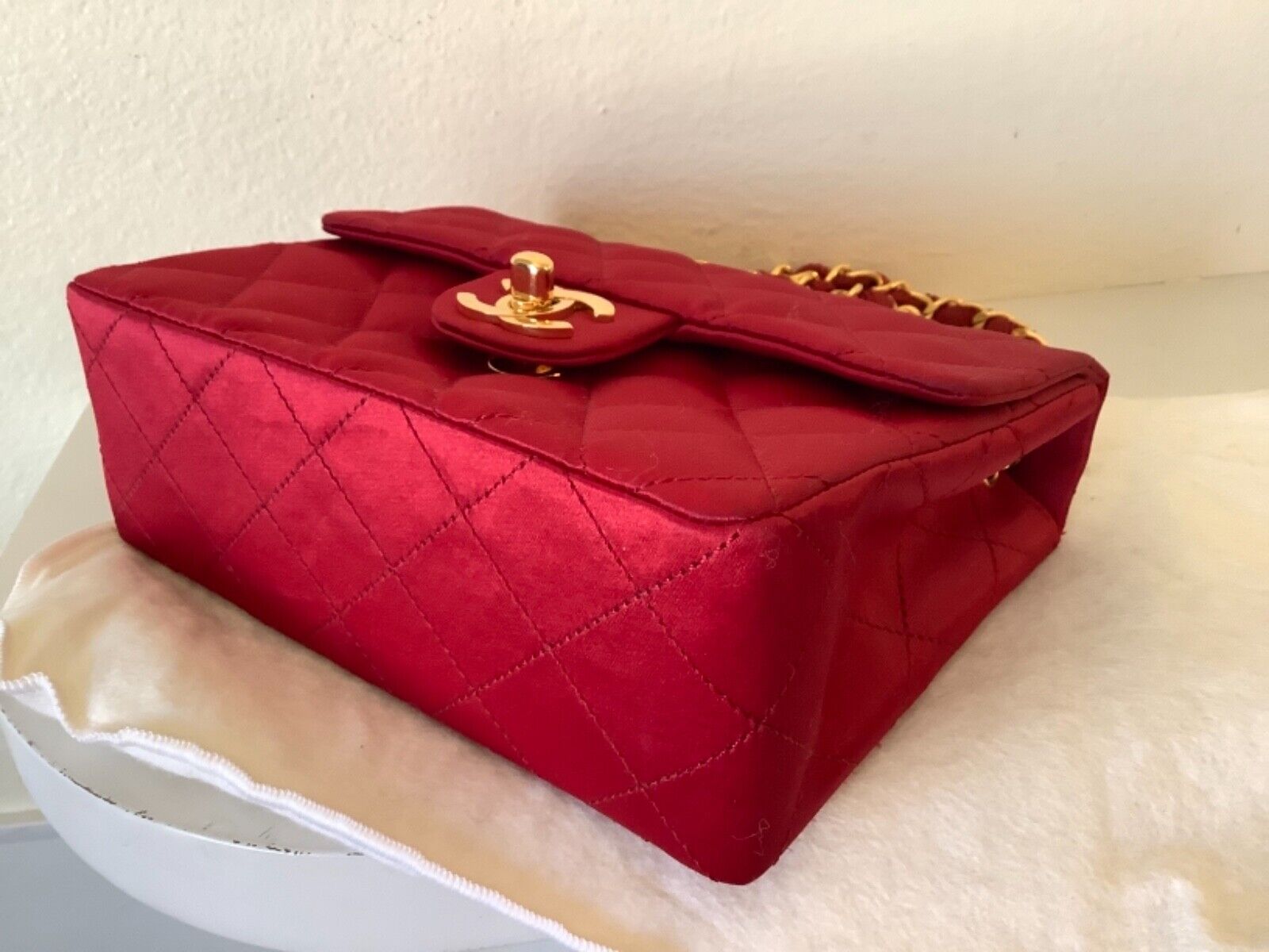 red vintage chanel bag