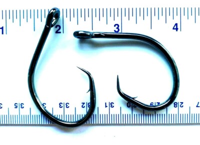 50 GT 4X strength L2004 Inline Black Nickel Circle Hooks size 9/0