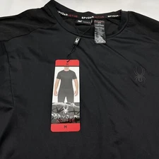 Spyder Men's Active Short Sleeve Tee Moisture Wicking 4 Way Stretch Black M