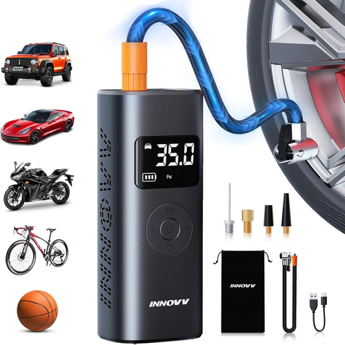 INNOVV P1 Reifenfüller Luftkompressor, tragbare Elektrofahrradpumpe mit Digital