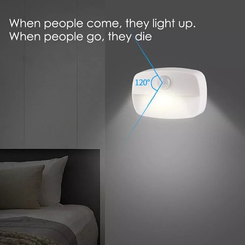 4x LED Bewegungsmelder PIR Nachtlicht Kabellos Batteriebetrieben Schrank Treppen Lampe - Bild 7 von 12