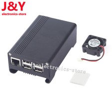 Raspberry Pi 3 Case Aluminum Alloy Protective Case With Cooling Fan Black