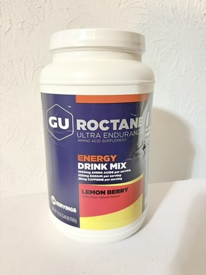 GU Roctane Energy Drink Mix Lemon Berry 24 Serving Canister READ!!