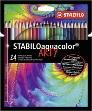 WATERCOLOR COLORED PENCIL - STABILOAQUACOLOR - ARTY - BOX OF 24 - ASSORTED COLOR