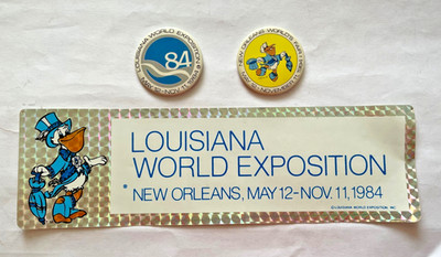 1984 Louisiana World Exposition XXIV World s Fair Pins & Sticker Lot