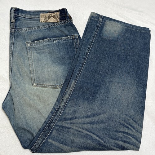 Visvim Jeans Blue Fluxus Sz 36 x 32 Serge De Nimes Mens Selvedge 01.2D26 Python