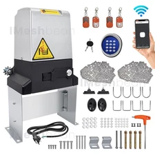 4400LBS Electric Sliding Gate Opener Automatic Motor w/APP + 4 Remote Controls