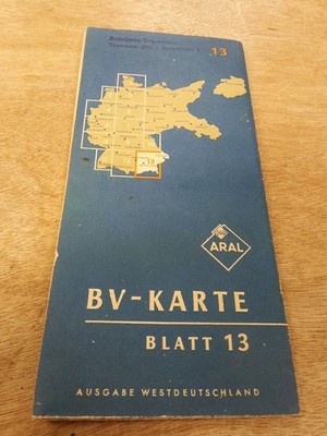 Vintage Aral German Transit Road Map BV - KARTE  BLATT 13