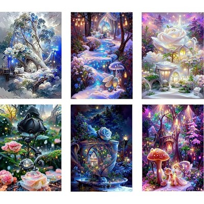 6 Pack Diamond Painting Set, Diamond Painting Pictures DIY Adults Living Room...
