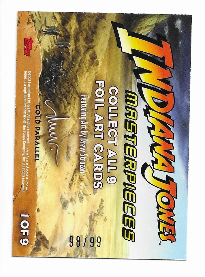 2008 TOPPS INDIANA JONES MASTERPIECES GOLD PARALLEL #98/99 DREW STRUZAN 1 of 9 - Image 2 of 2