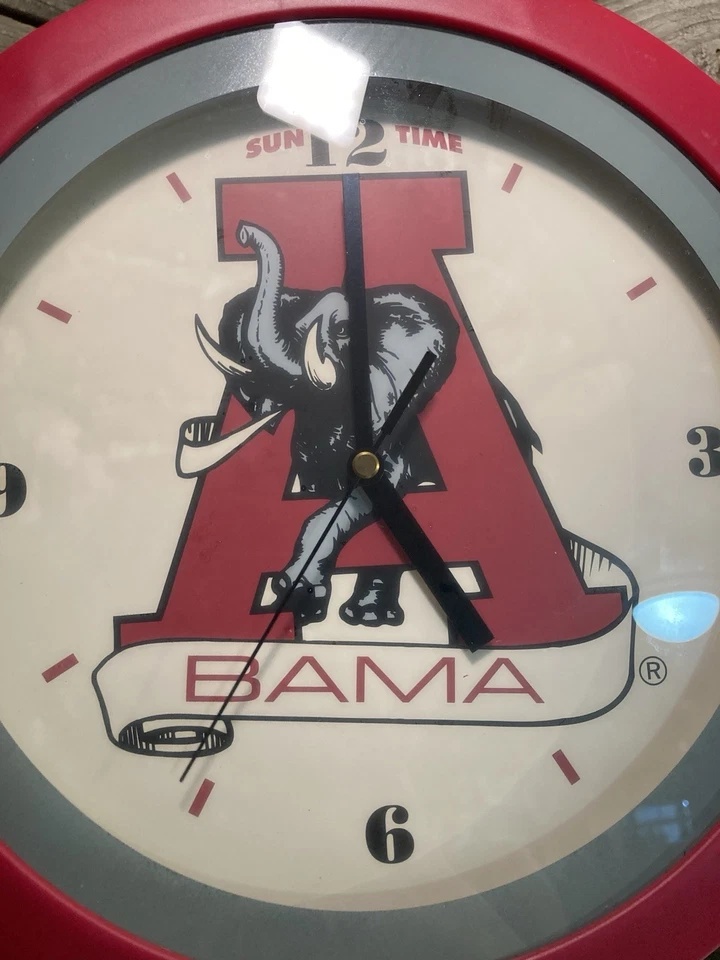 Alabama Crimson Tide 11” Reloj Vintage Hombre Cueva Ventilador Decoración Foto 2 de 4