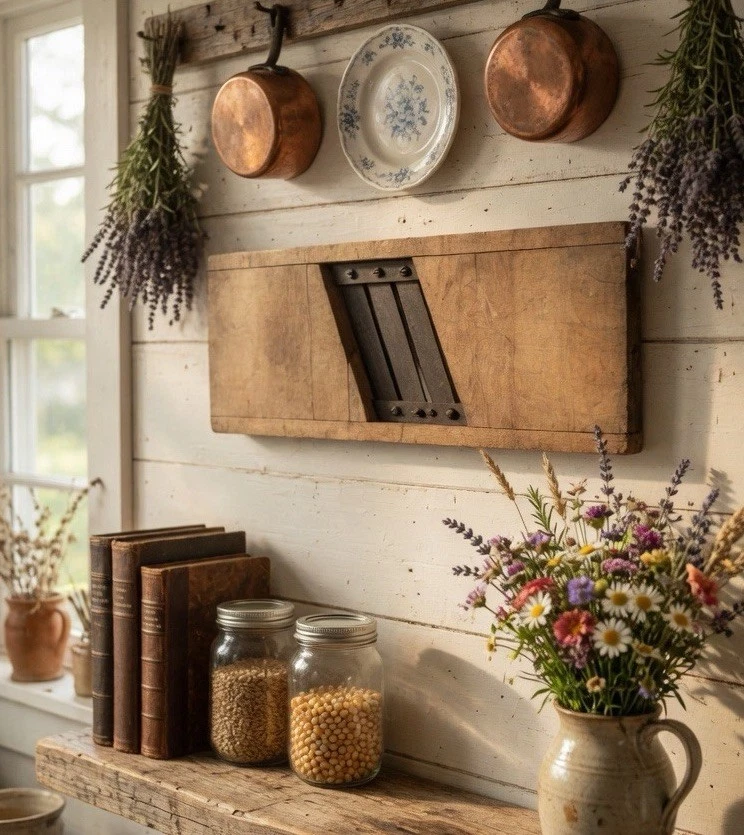 Vintage Wood & Metal Kraut Cutter cabbage Slicer Board, Farmhouse Cottage Decor
Opens in a new windo