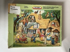 Vintage Victory Plywood Jigsaw Puzzle Animal Friends Village Store England 1984