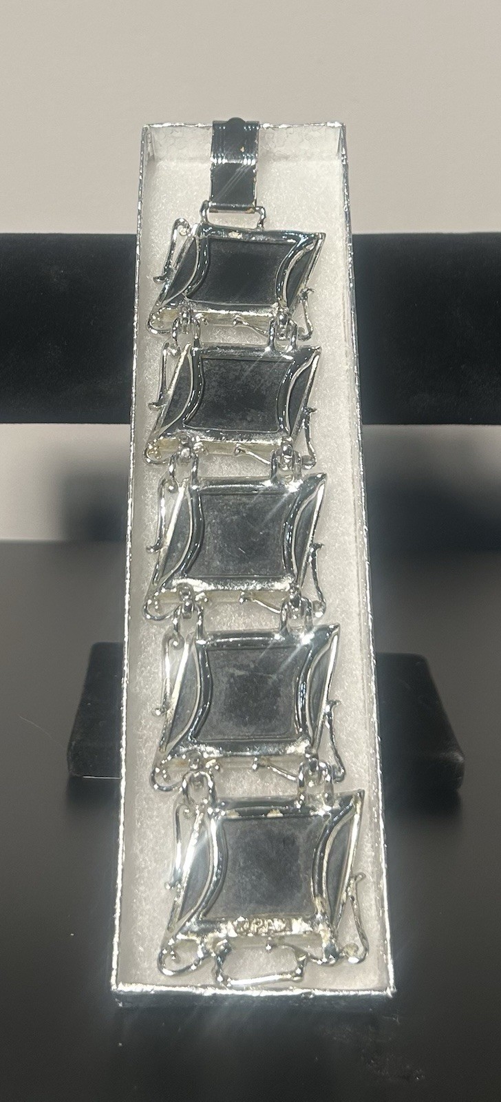 Statement Bracelet Silver Tone Multicolor Glass S… - image 2