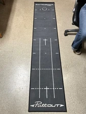 PuttOut Pro Putting Mat with Carrying Bag , Gray Color, Up to 6-Feet