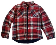 Cat  Jack Red Flannel Lined Jacket Kids Youth Medium 8/10 Red Blue White