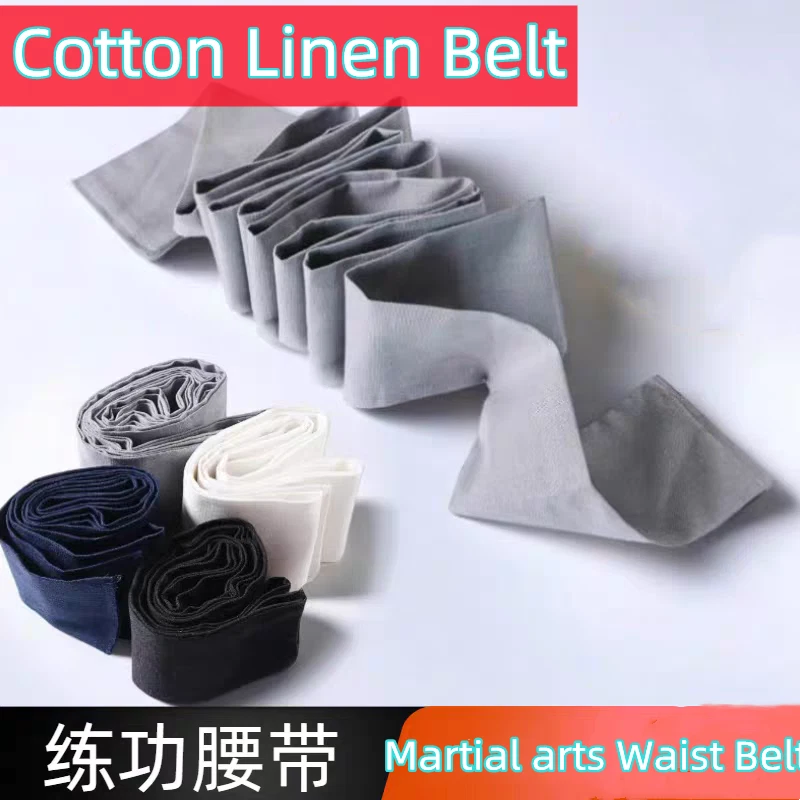 Cotton Linen Kung fu Suit Tai chi Uniform Belts Martial arts Sashes - Image 2 of 3