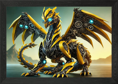Mechanischer Drache Blitz Käfer gerahmtes Wandbild Poster Leinwanddruck Bild