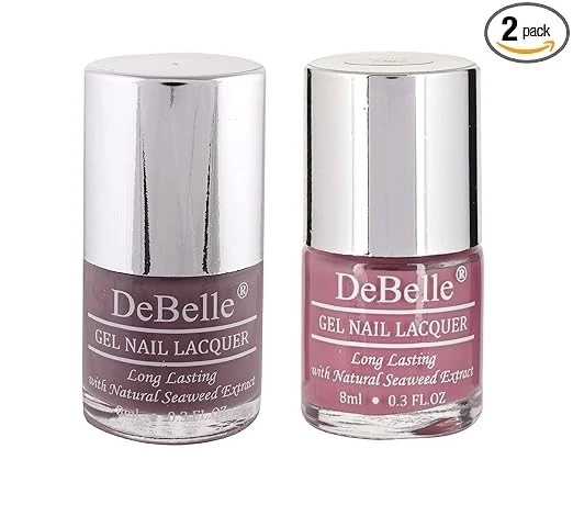 DeBelle Gel Glossy Finish Nail Polish Combo Set of 2 - (Majestique Mauve/Mauve O