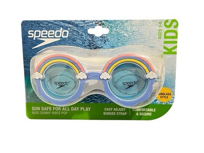Speedo Kids Sunny Vibes Pop Rainbow Swimming Goggles Ages 3-6 UV Protection