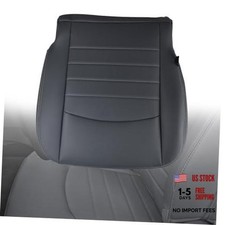 Driver Side Bottom Synthetic Leather Replacement Seat Cover Gray, Bottom Foam