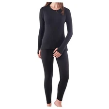 Thermal Underwear for Women, Long Johns for Women Thermal Sets Medium Black